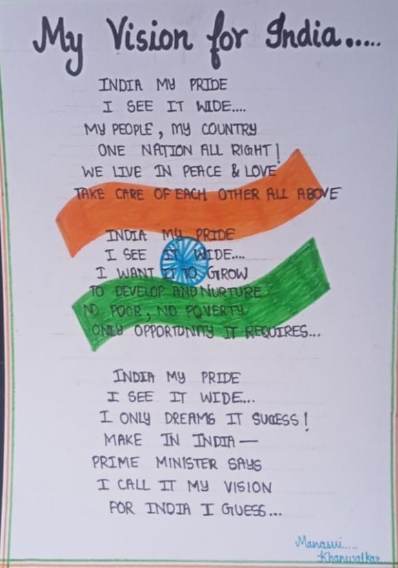 <b>‘MY VISION FOR INDIA @ 100 YEARS’</b>