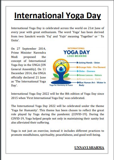 <b>International Yoga Day</b>
